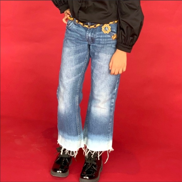 Custom Kids Upcycled Ombré Distressed Levi’s 527 Jeans - Picture 4 of 12